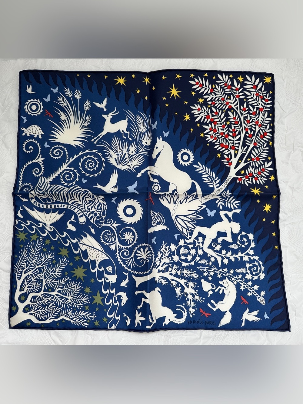 Hermes Sous le Charme d'Orphee Detail scarf 45